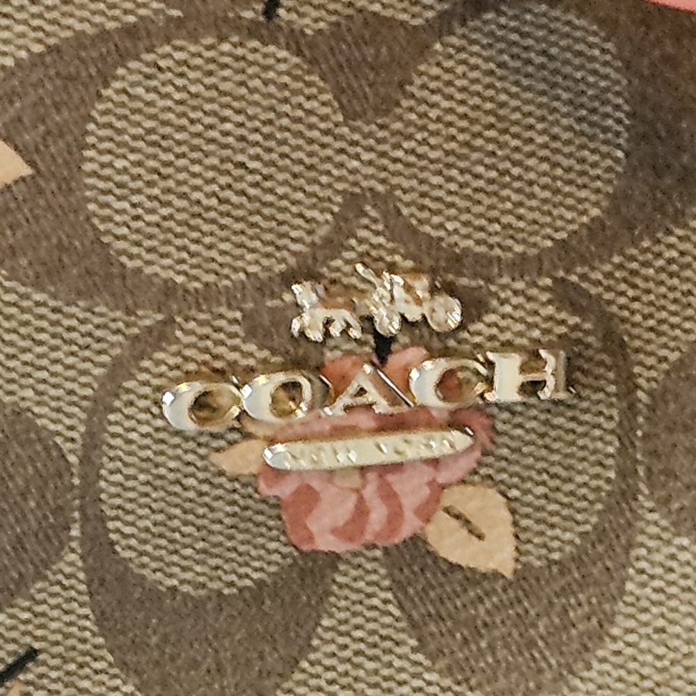 Coach Floral Tote - Brown and Pink - Picture 3 of 15